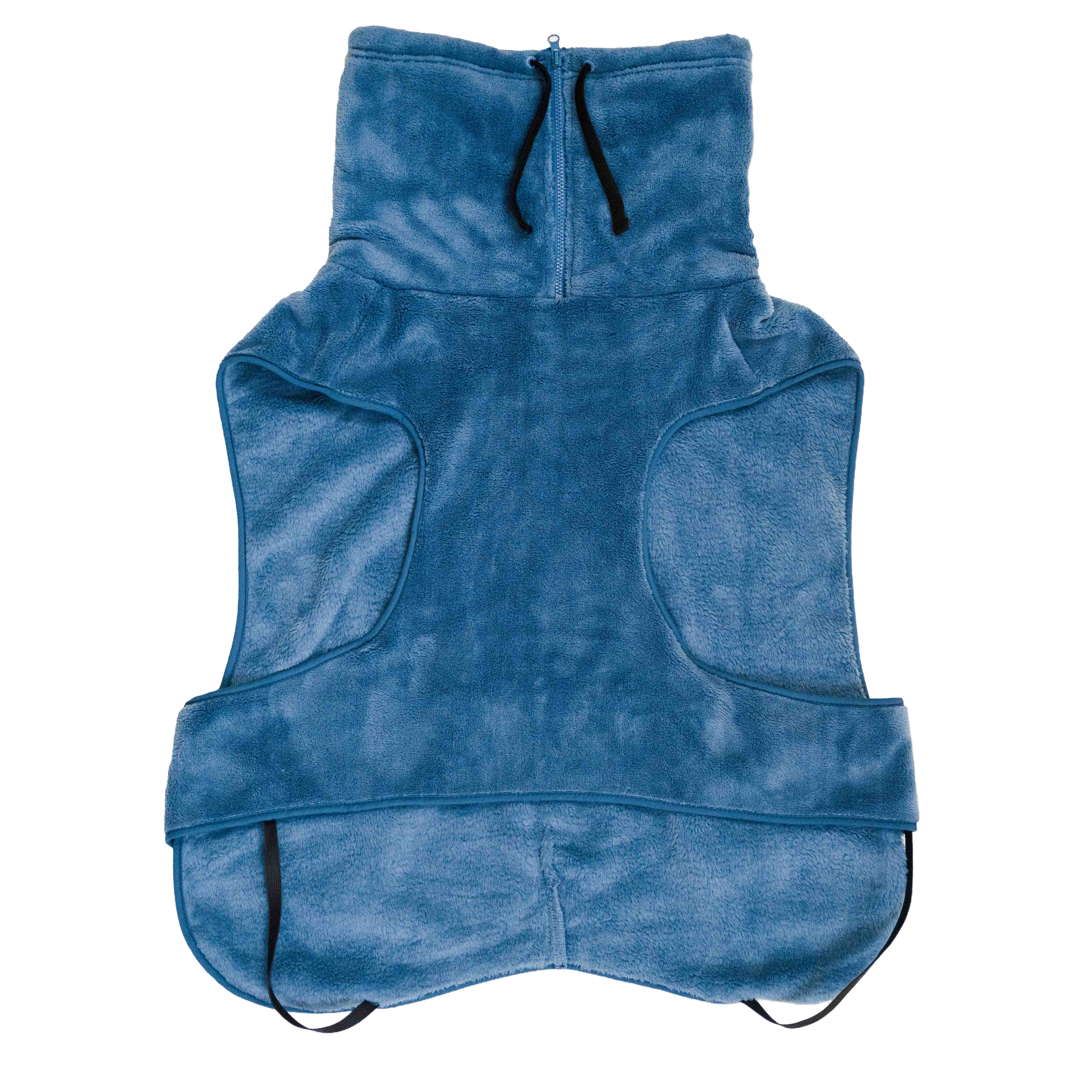 ront view of a cozy and breathable dog hiking jacket, designed to provide chest and neck coverage for protection against winter chill.
